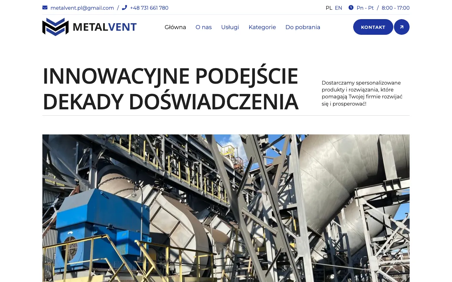 Homepage of MetalVent (metalvent.pl)